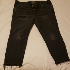 Torrid Black Ankle Jeans with Frayed Hem